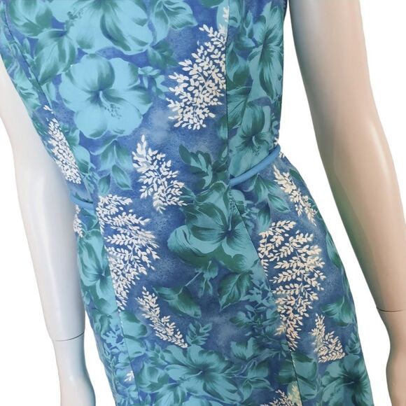 Vintage Dress size XL Tropical Print Soft Cotton with Tie Waist — Maternity Suit - Picture 3 of 9